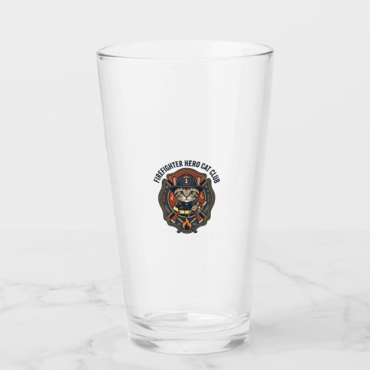 Brandstof brandweerman kat grafische tee kunst - b glas (Voorkant)