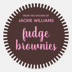 Brandstof brownies Bake-verkoop uit de keuken van  Ronde Sticker
