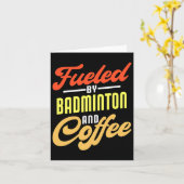 Brandstof door Badminton en koffie Funny Badminton Kaart (Gele Bloem)