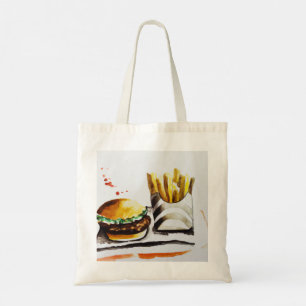 Brandstof en originele waterkleur tote bag