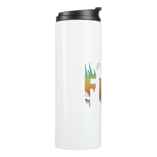 Brandstof het vuur thermosbeker (Gedraaid links)