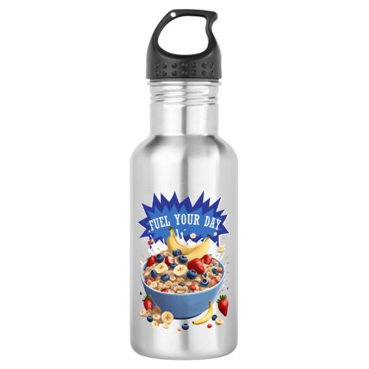 Brandstof uw daggraan waterfles  (Voorkant)