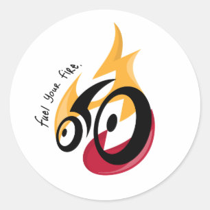 Brandstof Uw Vuur. fietsmotivatie Ronde Sticker