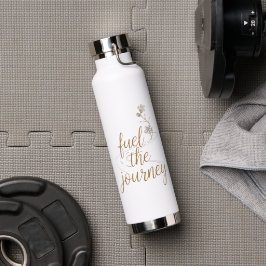 Brandstof voor de Reis – Witte & Gouden Bloemige R Waterfles