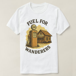 Brandstof voor Zwervers Retro Benzinepomp Kunst T-shirt