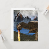 Brandstofafbraak Wyvern Dragon Fantasy Kaart (Voorkant / Achterkant in situ)