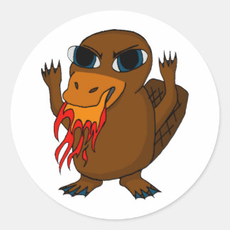 Brandstofafbrekende Platypus Ronde Sticker