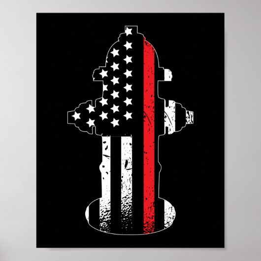 Brandstofbrandblusinstallatie Thin Red Line Poster (Voorkant)