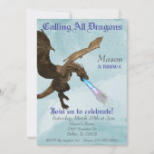 Brandstofdraak Wyvern Birthday Party Kaart (Voorkant)