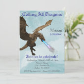 Brandstofdraak Wyvern Birthday Party Kaart (Staand voorkant)
