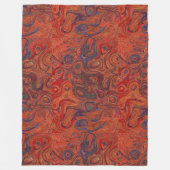 Brandstofgestookte Oranje brandsteen 1 Fleece Deken (Voorkant)