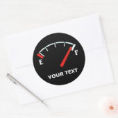 Brandstofmeter gastank vol/leeg (gepersonaliseerd) ronde sticker (Envelop)