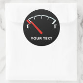 Brandstofmeter gastank vol/leeg (gepersonaliseerd) ronde sticker (Tas)