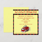 Brandstofmotor Vrachtwagen en brandweerkinderen -  Kaart (Voorkant / Achterkant)