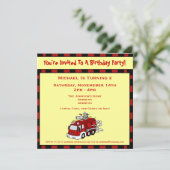 Brandstofmotor Vrachtwagen en brandweerkinderen -  Kaart (Staand voorkant)