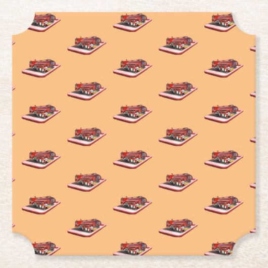 Brandstofmotoren op snelheidslijn kartonnen onderzetters (Voorkant)