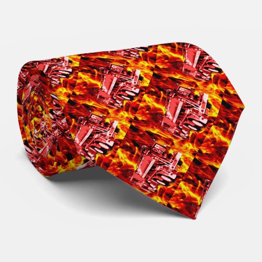 Brandstofolie, schilderend met vuur, stropdas (Opgerold)