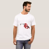 Brandstofpompstraalpijp met laatste druppel brands t-shirt (Voorkant volledig)