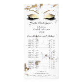 Brandstofprijslijst Lashes Extension Gold Eyes Reclamekaart (Voorkant)
