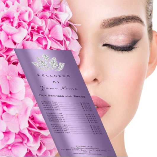 Brandstofprijslijst Lotus Paarse Crystal Diamond Reclamekaart