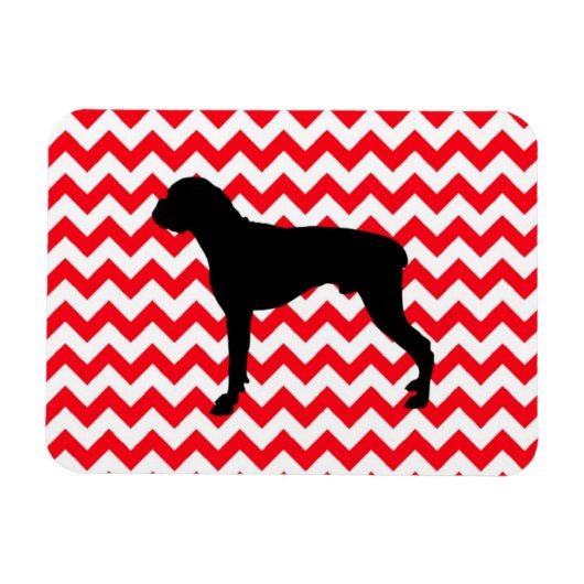 Brandstofroodbruin met boxer Silhouette Magneet (Horizontaal)
