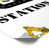 Brandstofstation Bouw Dump Truck Party Poster (Hoek)