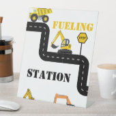 Brandstofstation Bouw Dump Truck Party Reclamebord Met Voetstuk (Insitu)