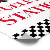 Brandstofstation Race Auto Verjaardagsfeestbord Poster (Hoek)