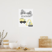 Brandstofstation Vrachtwagenbouw Birthday-teken Poster (Keuken)