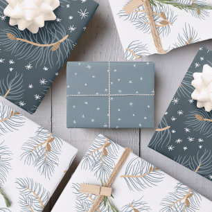 Brandtakken met sneeuwvlokken   inpakpapier vel