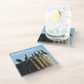 Brandt's aalscholver glazen onderzetter (Schuin)