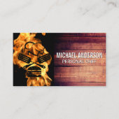 Brandvlam | Chef BBQ Logo | Hout Visitekaartje (Voorkant)