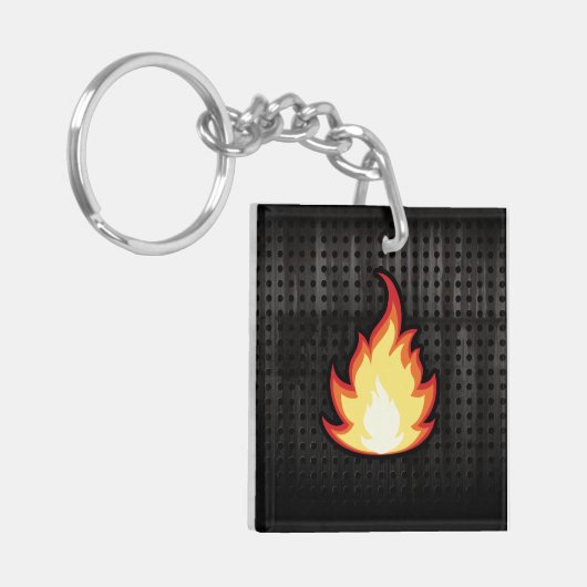 Brandvlam; robuust sleutelhanger (Voorkant Links)