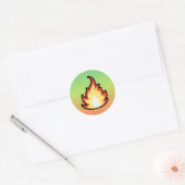 Brandvlam Ronde Sticker (Envelop)