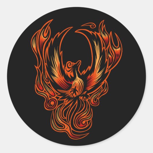 Brandvogel Ronde Sticker (Voorkant)