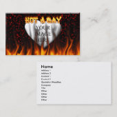 Brandvuur en brandvuur rode marmer visitekaartje (Voorkant / Achterkant)