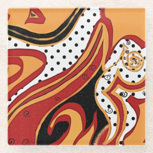 Brandvuur Glazen Onderzetter (Voorkant)