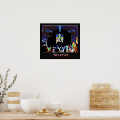 Brandvuur op Poster tegen brand (Keuken)