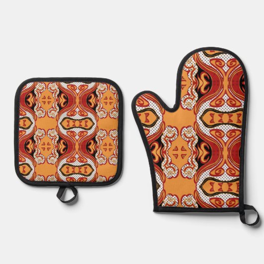 Brandvuur Ovenwant & Pannenlap Set (Voorkant)