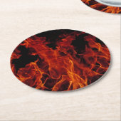 Brandvuur Ronde Kartonnen Onderzetter (Gebogen)