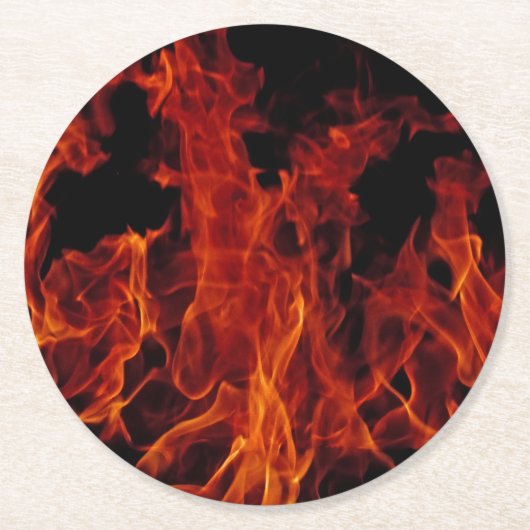 Brandvuur Ronde Kartonnen Onderzetter (Voorkant)
