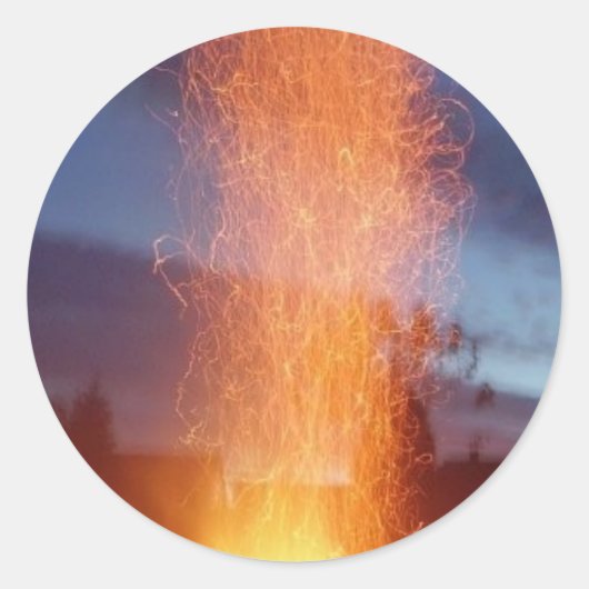 Brandvuur Ronde Sticker (Voorkant)