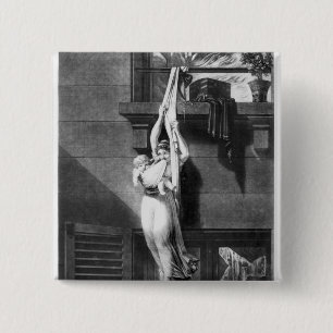 Brandvuur Vierkante Button 5,1 Cm