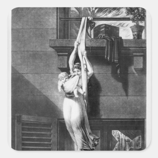 Brandvuur Vierkante Sticker (Voorkant)