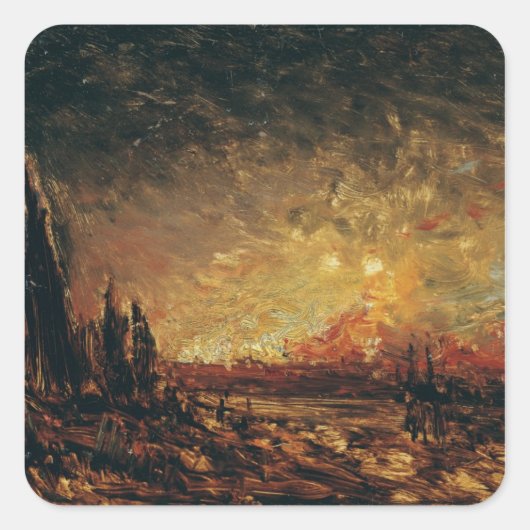 Brandvuur Vierkante Sticker (Voorkant)