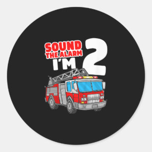Brandweer 2 jaar oude brandweerman 2e verjaardag ronde sticker
