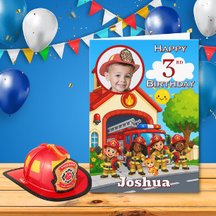 Brandweer 3e verjaardag fotokaart kaart