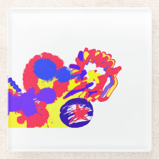 Brandweer 4 juli glazen onderzetter (Voorkant)