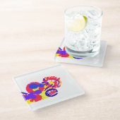 Brandweer 4 juli glazen onderzetter (Schuin)