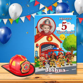 Brandweer 5e verjaardag fotokaart kaart